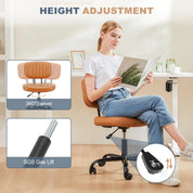Armless Office Desk Chair with Back Lumbar Support