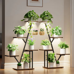 Indoor 5-Tiered Corner Plant Stand with Grow Light