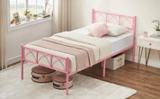 Platform Bed Frame with Headborad&Footboard,12.2 inches,No Box Spring Needed,Simple Assembly,Furniture(Pink,Twin)