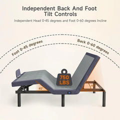 Queen Adjustable Bed Frame with Wireless Remote, Electric Bed Base w/3 Massage Modes, Zero Gravity Bed, Head and Foot Incline, 3
