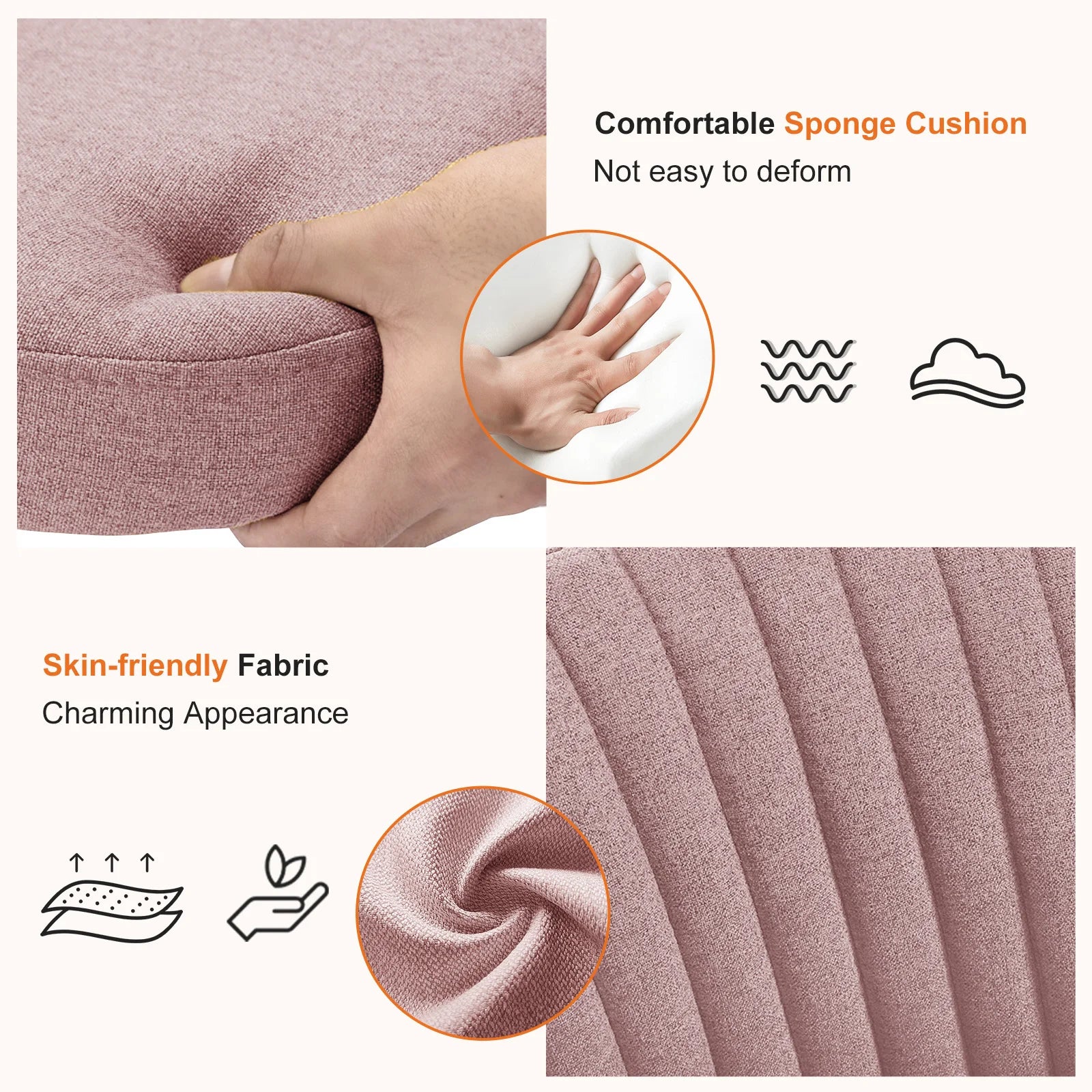 Armless Small Swivel Desk Office Chair with Backrest