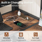 Loft Bed Twin Size with L Shape Desk,4 Drawers,3-Tier Storage Shelves Metal Loft Bed Frame with Power Outlet and LED Lighted,No