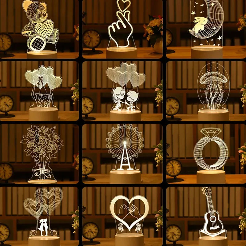 Romantic Love 3D Acrylic LED Lamp