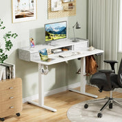 SmartHealth™ Electric Standing Desk with 2 Drawers – Adjustable Height Computer Desk with Storage