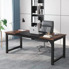 70.8”Executive Desk, Large Office Computer Desk with Thicken Frame, Modern Simple Workstation Business Furniture for Home Offic