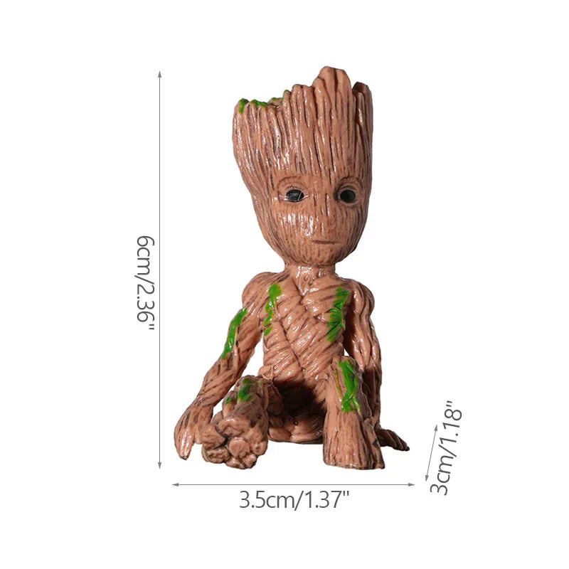 Fashion Handicrafts Anime Action Groot Character Multifunction Plants Flower Pot Pen Holder Storage Organizer Home Decor Crafts