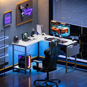 FurnishSpot™ L-Shaped Gaming Desk with Storage – 50” Corner Computer Desk for Home Office & Small Spaces