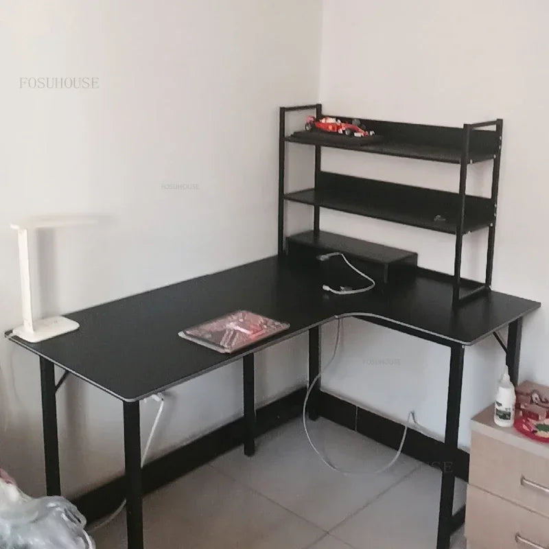 European Corner Computer Desks Home Desktop E-sports Table Double Desk Modern Bedroom Desk Workbench Internet Cafe Gaming Desk