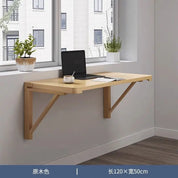 Solid wood wall folding table wall hanging computer table desk small apartment wall hanging dining table bedroom against the