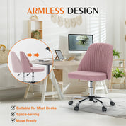 Armless Small Swivel Desk Office Chair with Backrest