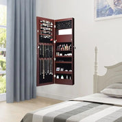 53.5" Full-Length Mirror Jewelry Cabinet with 12 LED Lights | Wall or Door Mounted Lockable Armoire