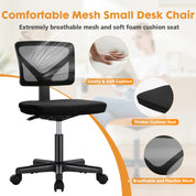 Lumbar Support Low Back Adjustable Height 360° Rolling Swivel Office Chair