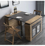 Modern Extendable Dining Table Rectangle Sideboard With Storage
