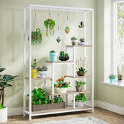 Indoor Plant Stand, 70.9 inches Large Metal Plant Shelf with 6PC S Hanging Hooks