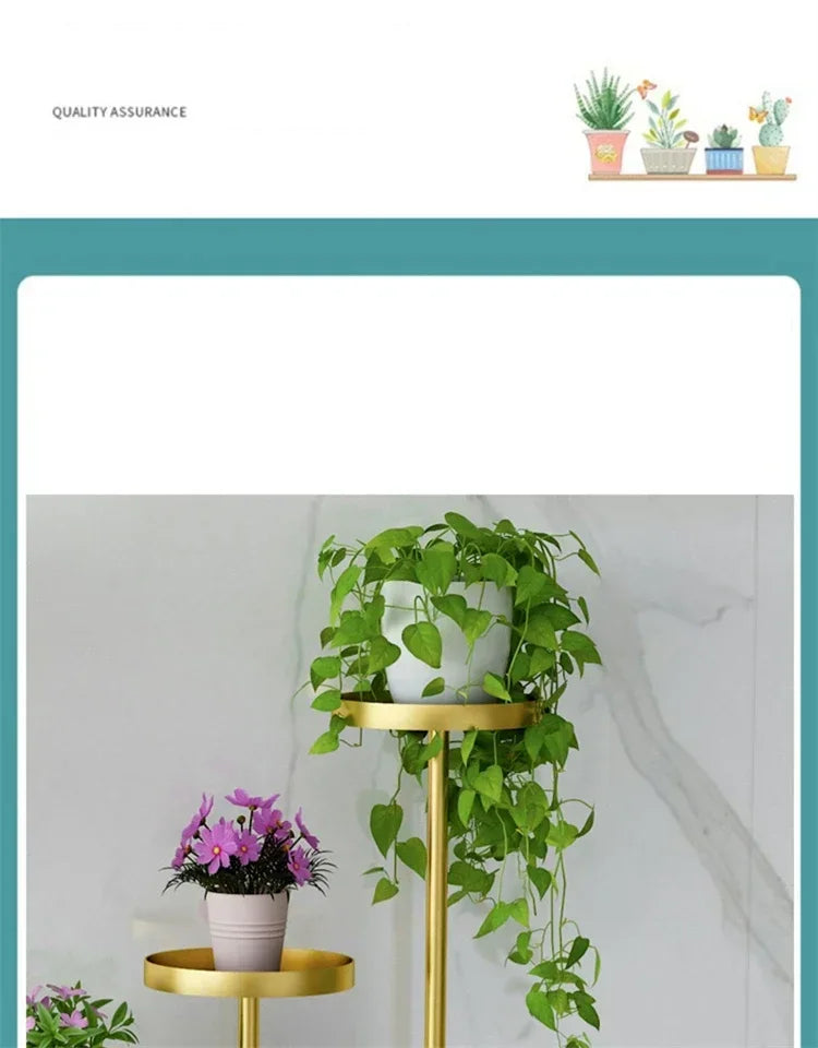 Eisen Indoor Balkon Blumenregale Wohnmöbel Bodentyp Blumentopf Ständer Wohnzimmer Mehrschichtiges Pflanzenregal S