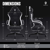 Dowinx Gaming Chair Fabric with Pocket Spring Cushion, High Back Ergonomic Computer Chair with Footrest for Adults