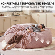 Bean Bag Chair 5Ft, Memory Foam Filled, Large Beanbag Chairs for Adults and Teens, Soft Sofa with Removable Flannel Cover, Round