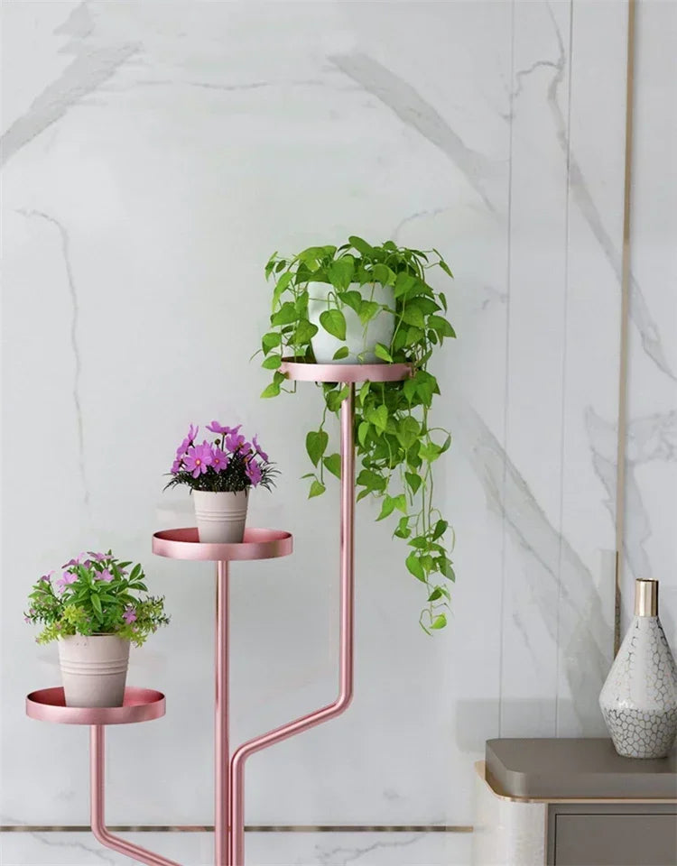 Eisen Indoor Balkon Blumenregale Wohnmöbel Bodentyp Blumentopf Ständer Wohnzimmer Mehrschichtiges Pflanzenregal S