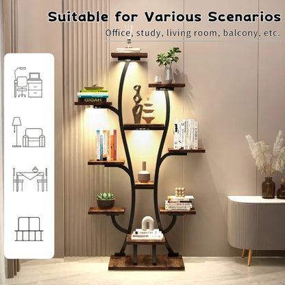 (Vase Shape) Plant Stand Indoor with Grow Lights, Indoor Plant Shelf, Metal Plant Flower Holder Stand, Vase Shape Plant Rack for