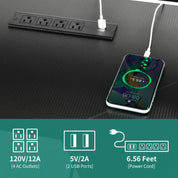 Gaming Desk Corner Table Computer Desk with RGB Light  Power Outlets