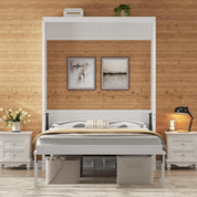 FurnishSpot™ Full Size Murphy Bed with Storage Drawers – Vertical Fold-Down Wall Bed Cabinet
