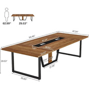 Tribesigns 8FT Conference Table, 94.49 L x 47.24 W x 29.53 H Inches Large Meeting Table/Podcast Table for 10 People