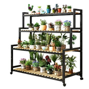 Ironwork multi-plant display stand for indoor