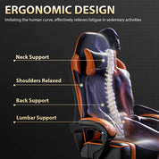 Ergonomic Video Game Chair with Footrest and Lumbar Support