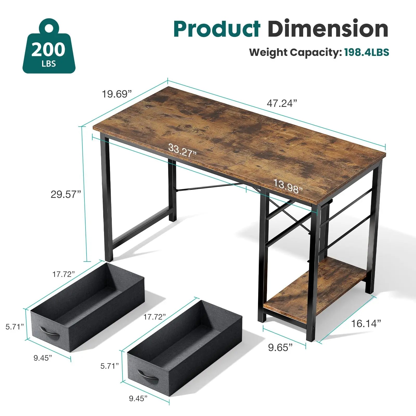 Rectangular Computer Desk with Storage Cabinet | Space-Saving Modern Office Desk – FurnishSpot®