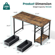 Rectangular Computer Desk with Storage Cabinet | Space-Saving Modern Office Desk – FurnishSpot®