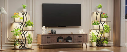 Indoor 5-Tiered Metal Plant Shelf with Grow Lights Indoor Plants