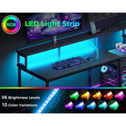 SpaceSmart Modern L-Shaped Computer Desk – Metal Frame Rectangular Corner Workstation for Home Office & Gaming