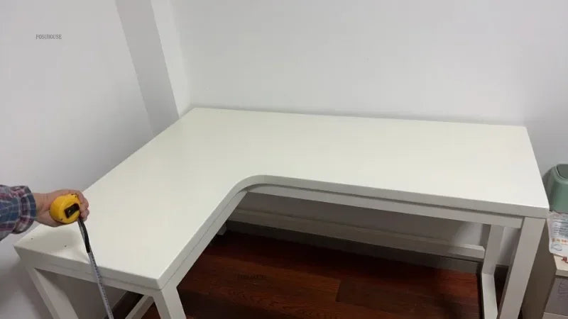 European Solid Wood Corner Computer Desks Home Desktop Computer Table L-shaped Long Writing Desks Double E-sports Gaming Table D