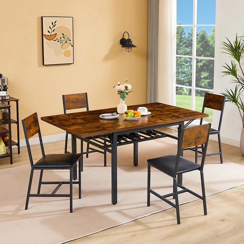Vintage Folding Dining Table 63.2” – Space Saving Extendable Kitchen Table with 1.2” Thick Top for Small Dining Rooms & Apartments
