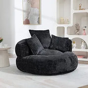 Giant Bean Bag Chair with Foam Filler, Oversized Bean Bag Couch for Adults Teens, Comfy Floor Sofa Chair with 3 Pillows, Lazy Be