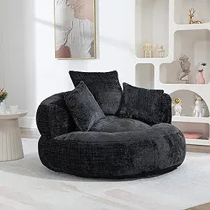 Giant Bean Bag Chair with Foam Filler, Oversized Bean Bag Couch for Adults Teens, Comfy Floor Sofa Chair with 3 Pillows, Lazy Be