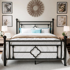 Vintage Victorian Style Metal Platform Bed Frame