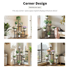 6 Tiered Corner Plant Display Rack Stand Tall Flower Shelf for Living Room Balcony Garden