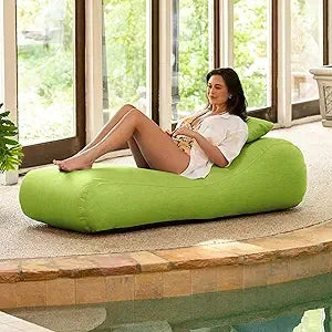 Arlo Outdoor Bean Bag Sun Lounger - Pool and Patio Chaise Recliner, Navy Blue