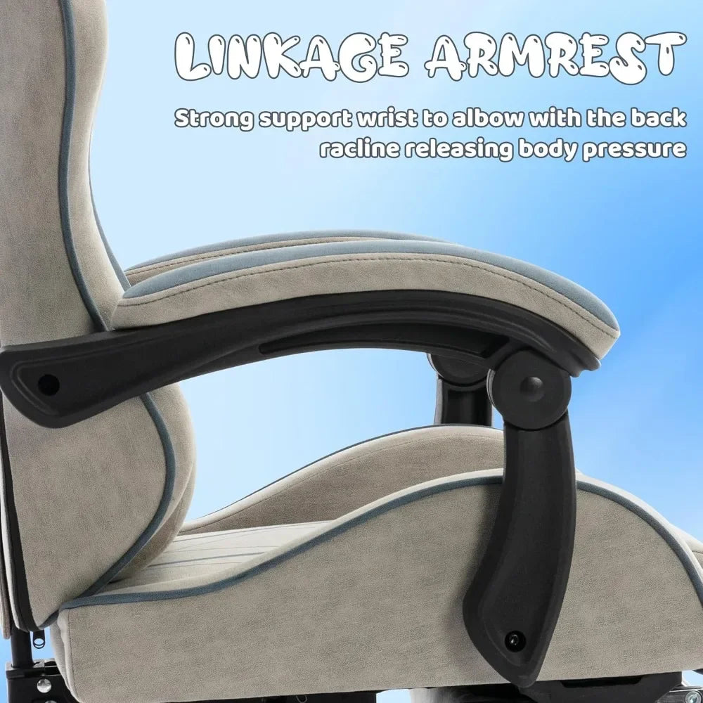 Gaming Chair with Footrest and Lumbar Support