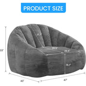 Giant Bean Bag Chair, Faux Fur Bean Bags Couch for Adults and Kids, Large Upholstered Been Bag Sofa Chairs with Filler