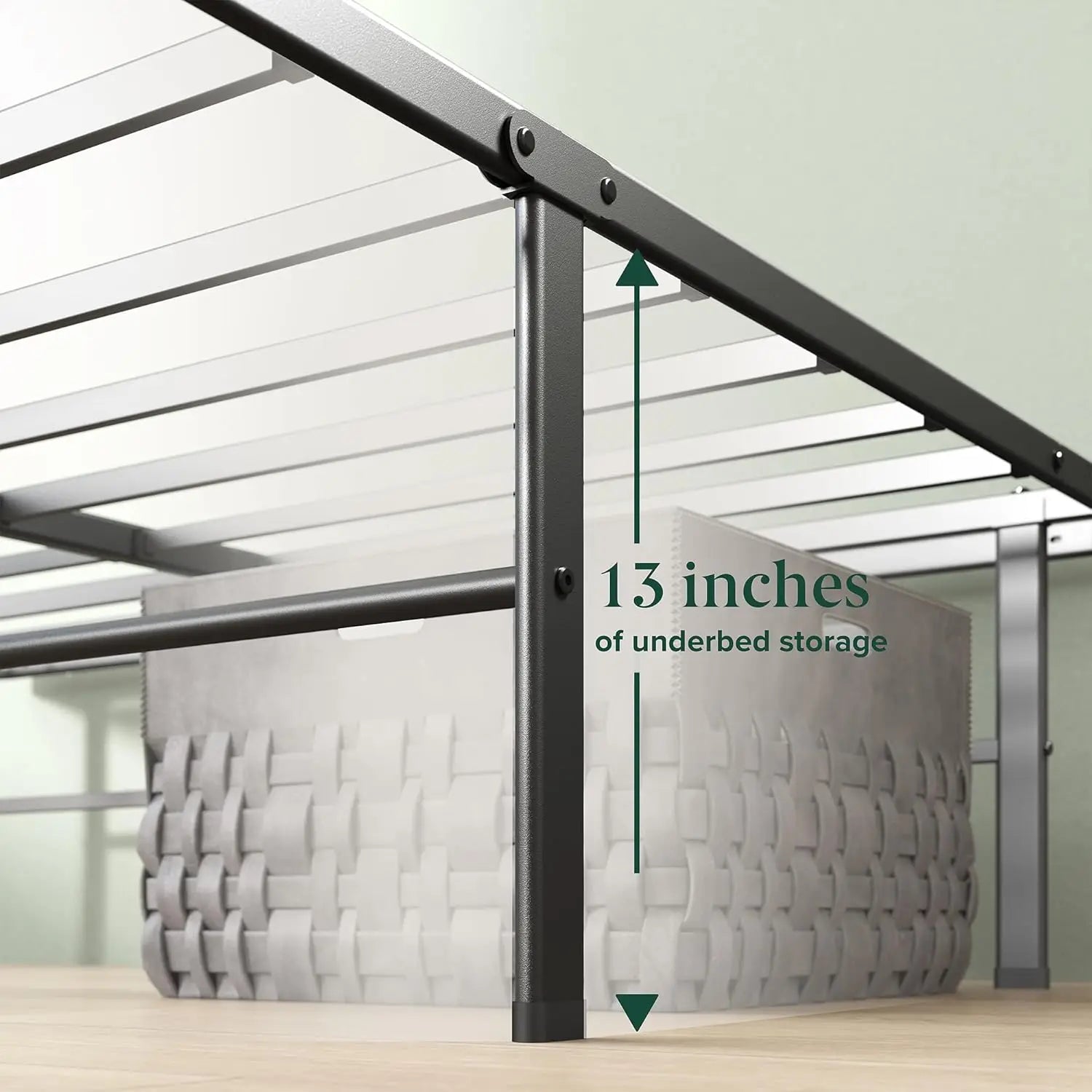 14in Queen Metal Bed Frame, Quick Assembly SmartBase® Mattress Foundation, Heavy Duty Sturdy Steel with No Box Spring Needed