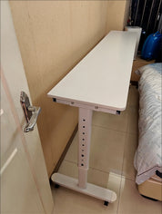 Height Adjustable Solid Wood Computer Desk with Wheels – Small Laptop Table 40/50cm for Home Office Study Workstation