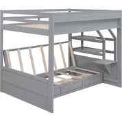 Full/Double Bunk Beds with Stairs, Built-in Small Shelf, and 3 Drawers
