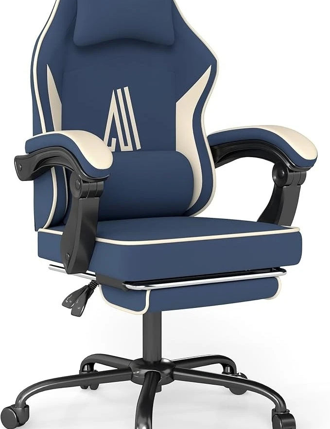 Gaming Chair with Footrest and Lumbar Support
