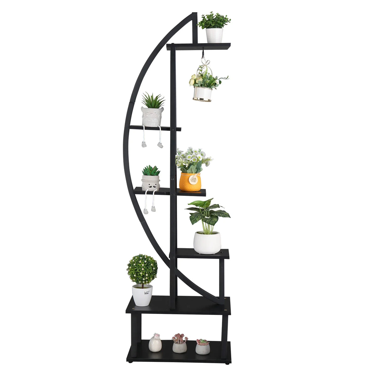 6th Floor Half Moon Ironwood Suitable For Garden Balcony Patio Lawn Home Decoration Plant Stand Flower Pot Stand Iron Flower