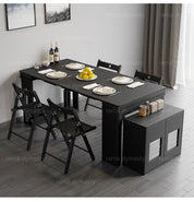 Modern Extendable Dining Table Rectangle Sideboard With Storage