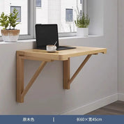 Solid wood wall folding table wall hanging computer table desk small apartment wall hanging dining table bedroom against the