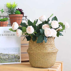 Straw Weaving Flower Plant Pot Basket - Natural and Charming Planter