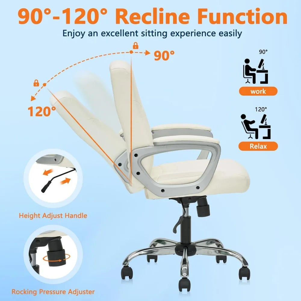 Executive Mid Back Ergonomic Managerial Chair with Lumbar Support